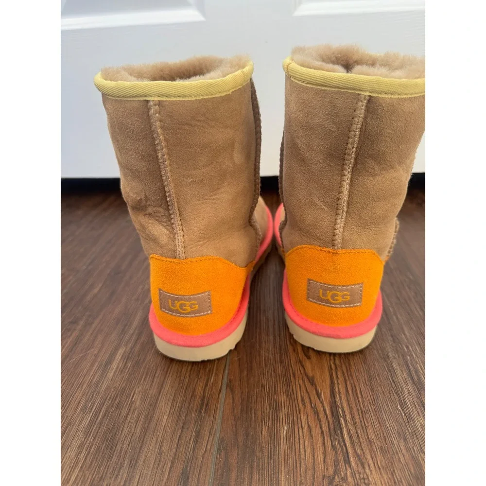 UGG Classic Short Chestnut Orange Pink Suede‎ Sheepskin Boots